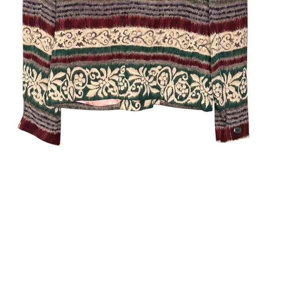 Jones New York Petite Silk Blazer 8P Green Brown Vintage Heritage Style - Picture 11 of 11